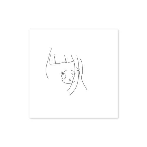 目を瞑って描いた女2 Sticker