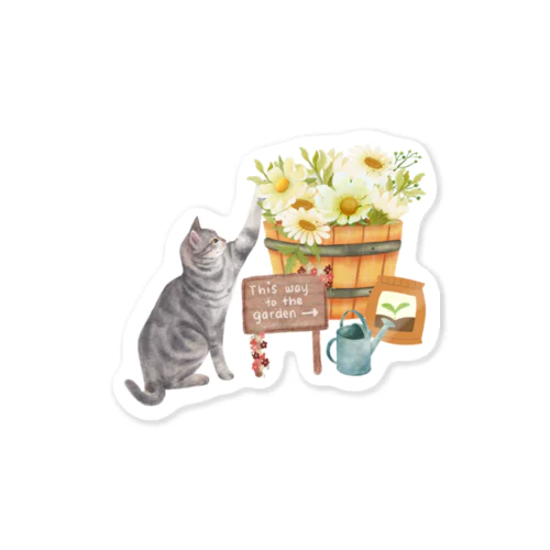 お花が好きな猫 Sticker