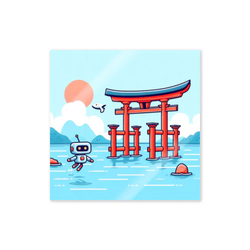 厳島神社見回りロボット Sticker