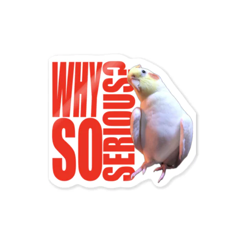 WHY SO SERIOUS? って聞くオカメインコ ステッカー