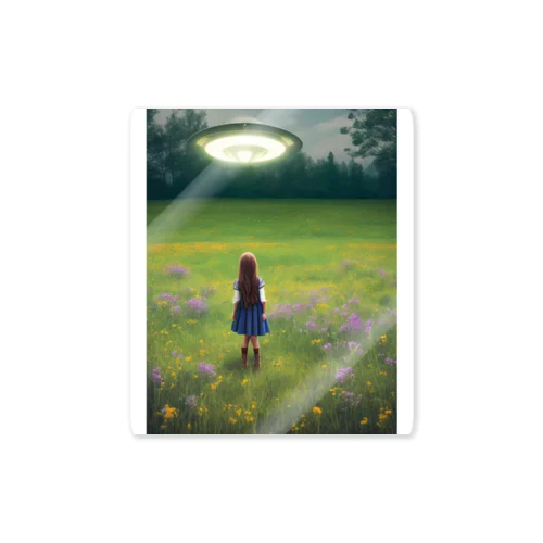 UFOと少女 Sticker