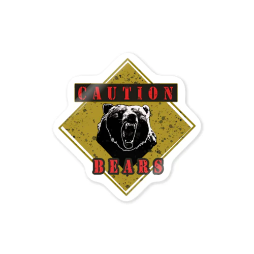 CAUTION- Bear　２ Sticker