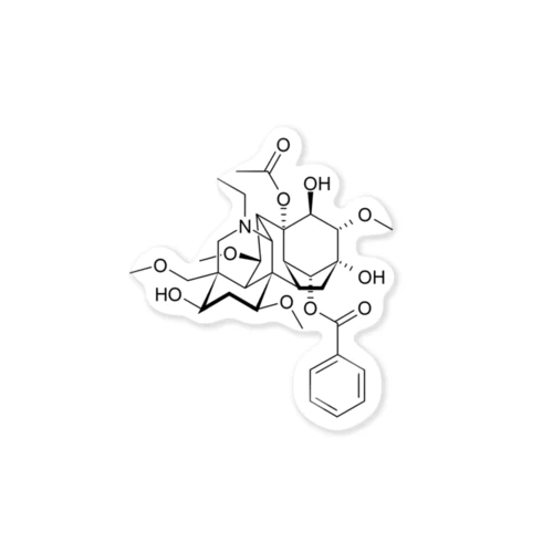 アコニチン(Aconitine) 構造式 Sticker
