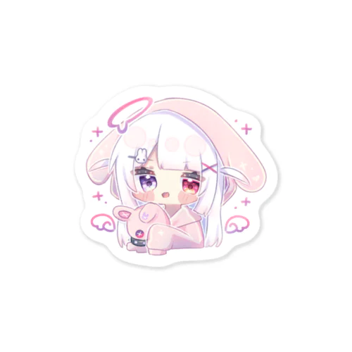 うさ耳パーカーちゃん(ぬい持ち) Sticker