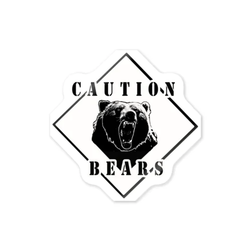 CAUTION- Bear　ｗ１ Sticker
