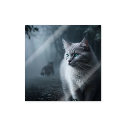「境界を見つめる猫の眼差し」 Sticker