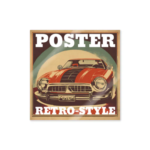 レトロスタイルポスター（自動車） Sticker