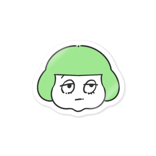 おかっぱちゃんgreen Sticker