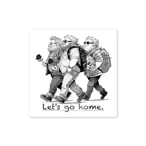 エンジョイミドル　Let's go home ステッカー