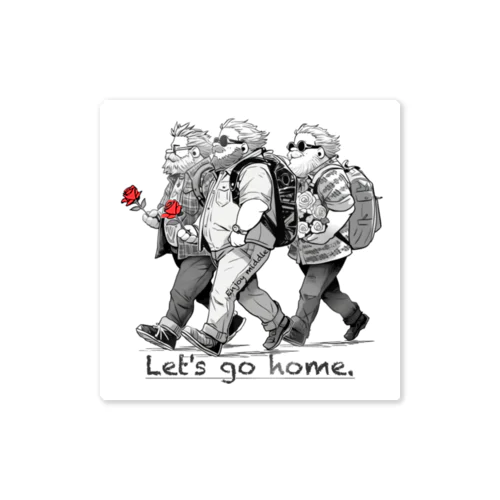 エンジョイミドル　Let's go home ステッカー