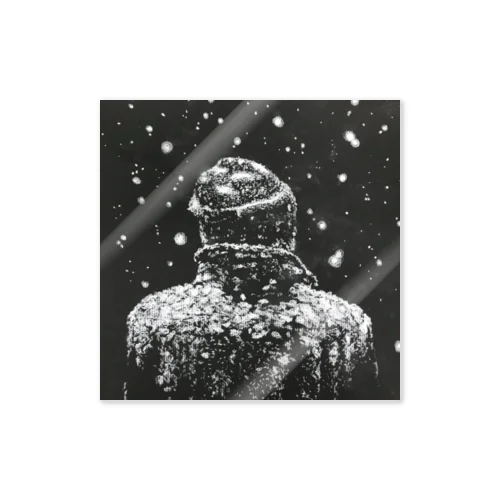 A Man in Snow Sticker