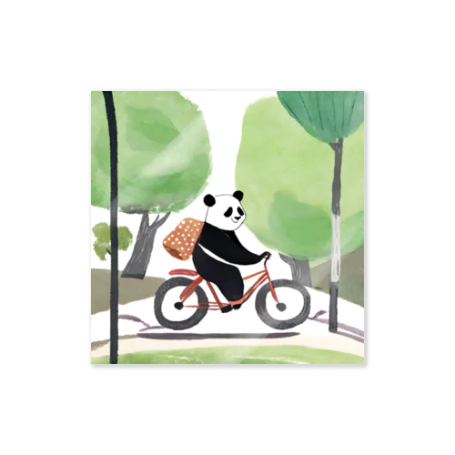 自転車パンダ Sticker