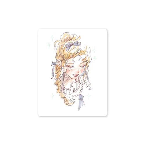 前髪カールの女の子 Sticker