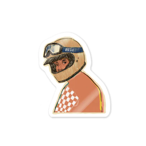 Cafe Racer Rider Sticker