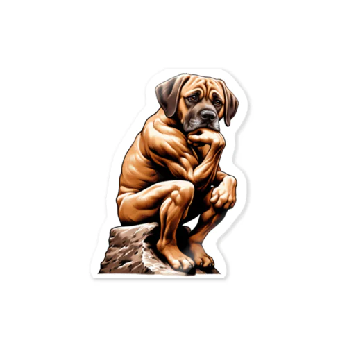 【Thinks】考える犬 Thinking Dog Sticker