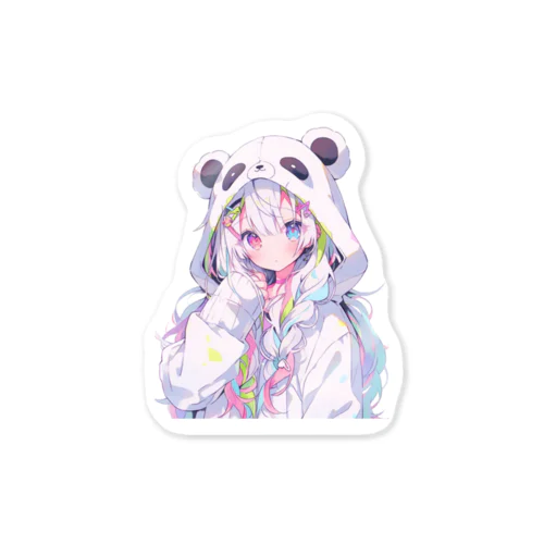 パステルワールドのパンダガール Sticker