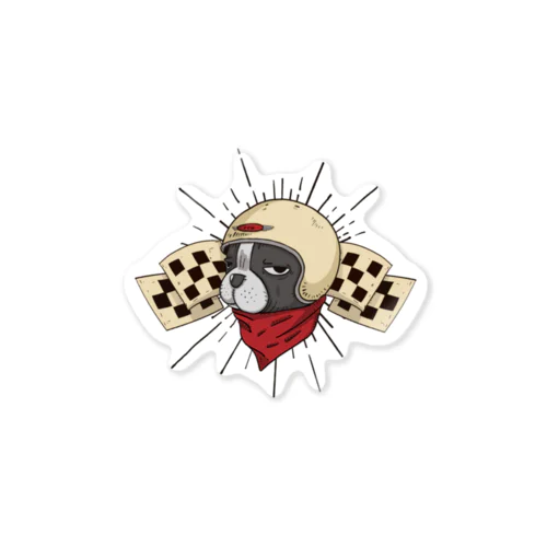 Cafe racer dog Sticker