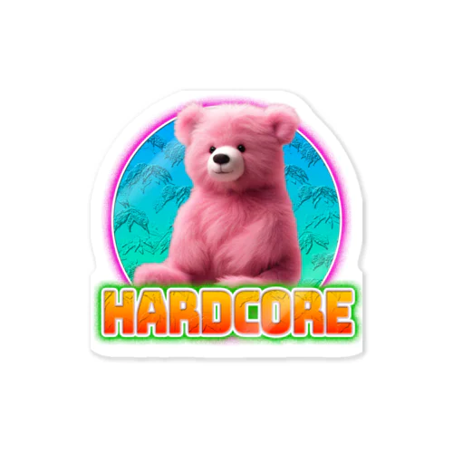 HARDCOREピンクのクマちゃん Sticker