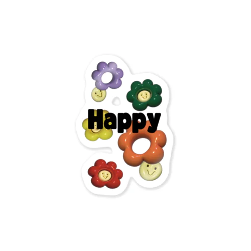 Happy Flower ニコちゃん (Happy) ステッカー