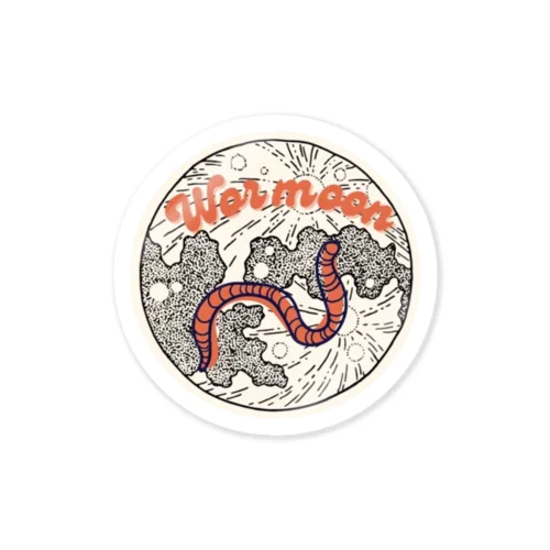 Wormoon ロゴ Orange Sticker