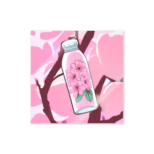 水筒の中の桜 ステッカー