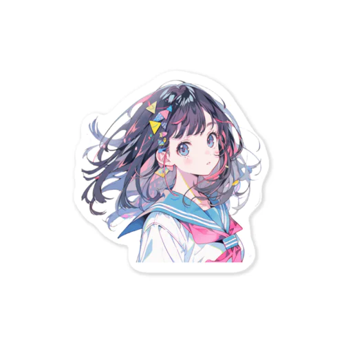 パステルワールドの女子高生ガール Sticker