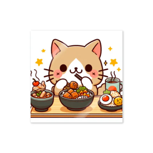 ☆食いしん坊にゃんこ☆ ステッカー