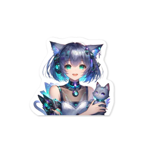 未来の猫耳少女『ピク』 Sticker