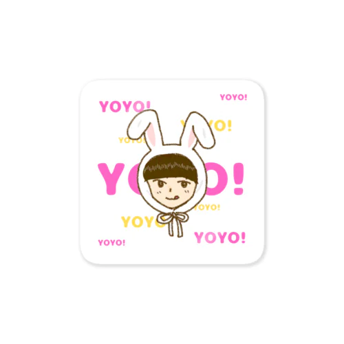 ラビットガール(ホワイト) Sticker