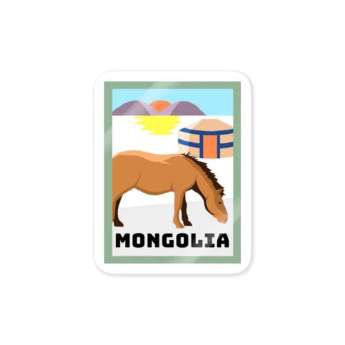 スーツケースステッカー（冬のモンゴル） Sticker