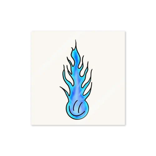 Blue fire smile 君ステッカー Sticker