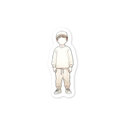 帽子をかぶった少年 Sticker