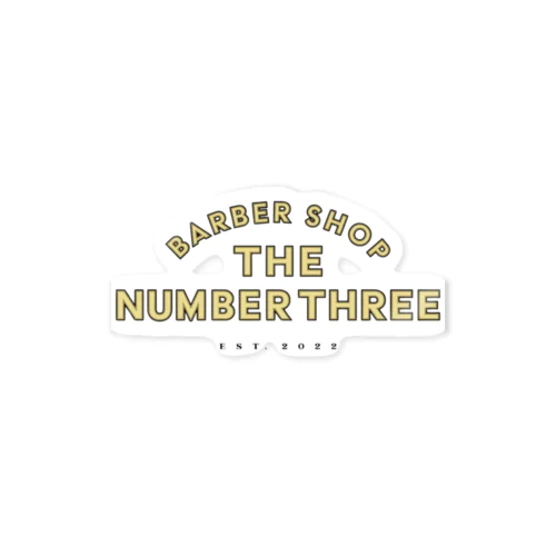 barber shop the number three apparel line Sticker