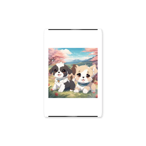 かわいい2匹の仔犬 Sticker