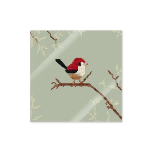 冬の枯れ木に止まり休んでいる可愛らしい雀 Sticker