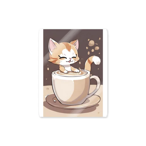 のほほんカプチーノ猫🐱 스티커