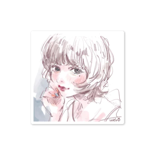 ボブヘアgirl Sticker