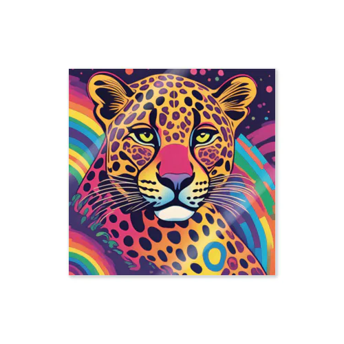 psychedelicなヒョウ Sticker