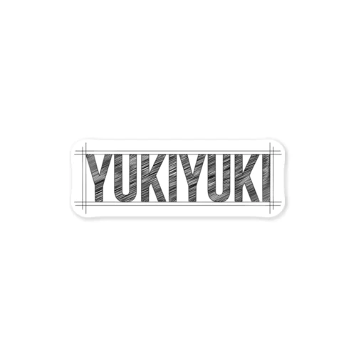 YUIKIYUKI ロゴステッカー ホワイト Sticker