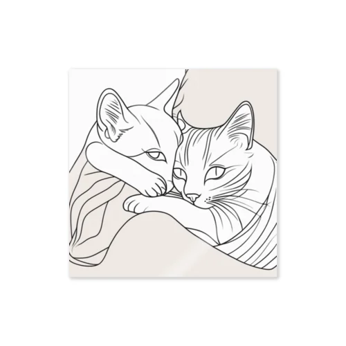 ハグする猫 Sticker