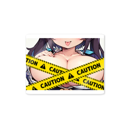 cautionガール001 Sticker