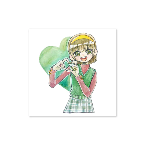 💚🍏👒 ́- ステッカー