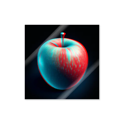 ３D　立体視　リンゴ Sticker