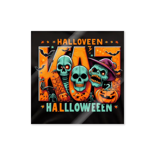 おしゃれでユニークなハロウィンの風景が広がります Sticker