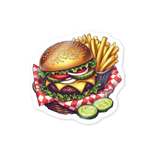 チーズバーガーセット Sticker