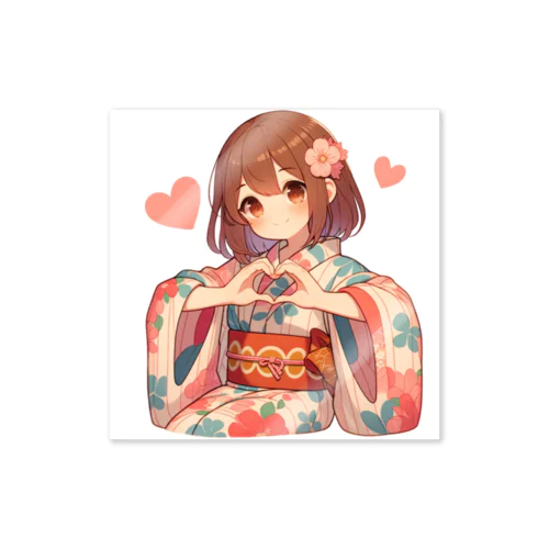 浴衣を着た女の子 Sticker