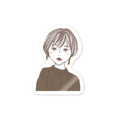 earring-girl Sticker