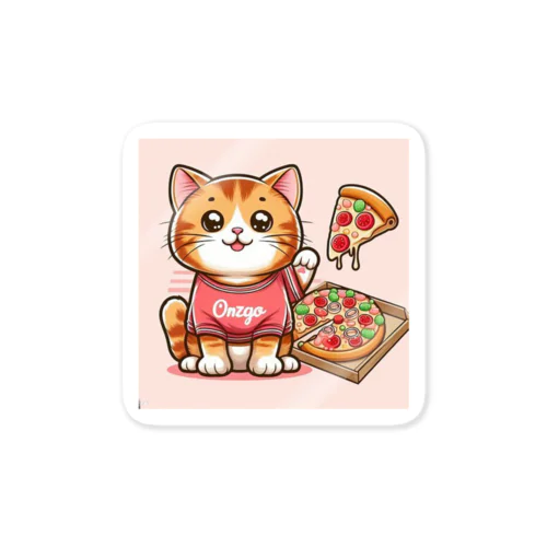 ピザでも食っとけや！ねこピザパーティーの開催です Sticker