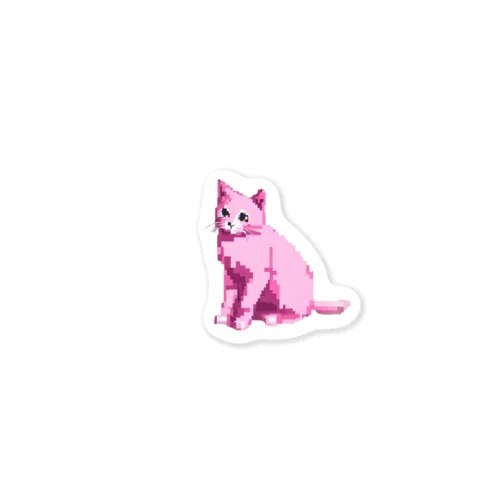 Pink cat(mood) Sticker