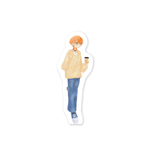 コーヒー飲み飲みあゆむくん Sticker